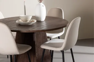 Bootcut Matgrupp 110 cm Rund med 4 Polar stolar - Mocca/Beige - Möbler - Bord & matgrupp - Matgrupp