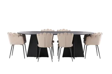 Bootcut Matgrupp 230 cm Oval med 4 Limhamn stolar - Beige - Möbler - Bord & matgrupp - Matgrupp