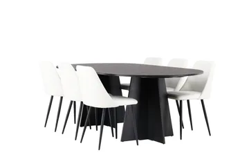 Bootcut Matgrupp 230 cm Oval med 6 Night stolar - Svart - Möbler - Bord & matgrupp - Matgrupp