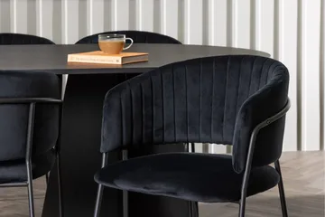 Bootcut Matgrupp 230 cm Oval med 6 Selma Stolar - Svart - Möbler - Bord & matgrupp - Matgrupp