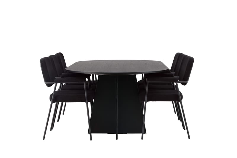 Bootcut Matgrupp 230 cm Oval med 6 Yesterday stolar - Svart - Möbler - Bord & matgrupp - Matgrupp