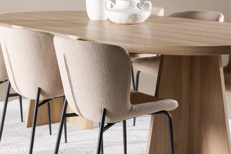 Bootcut Matgrupp 230 cm Rektangulär med 6 Modesto stolar - Whitewash/Beige - Möbler - Bord & matgrupp - Matgrupp