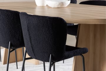 Bootcut Matgrupp 230 cm Rektangulär med 6 Modesto stolar - Whitewash/Svart - Möbler - Bord & matgrupp - Matgrupp