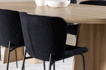 Bootcut Matgrupp 230 cm Rektangulär med 6 Modesto stolar - Whitewash/Svart - Möbler - Bord & matgrupp - Matgrupp