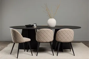 Bootcut Matgrupp 230 cm Rektangulär med 6 Velvet stolar - Beige - Möbler - Bord & matgrupp - Matgrupp