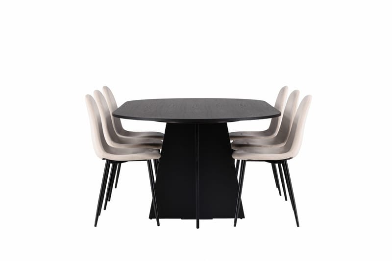 Bootcut Matgrupp 230 cm Rektangulär med 6 Polar stolar - Beige - Möbler - Bord & matgrupp - Matgrupp