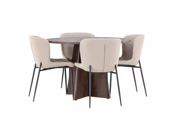 Bootcut Runt Litet Matbord 110 cm med 4 Modesto Matstol - Möbler - Bord & matgrupp - Matgrupp