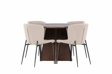 Bootcut Runt Litet Matbord 110 cm med 4 Modesto Matstol - Möbler - Bord & matgrupp - Matgrupp