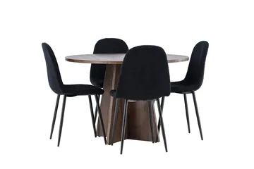 Bootcut Runt Litet Matbord 110 cm med 4 Polar Matstol - Möbler - Bord & matgrupp - Matgrupp