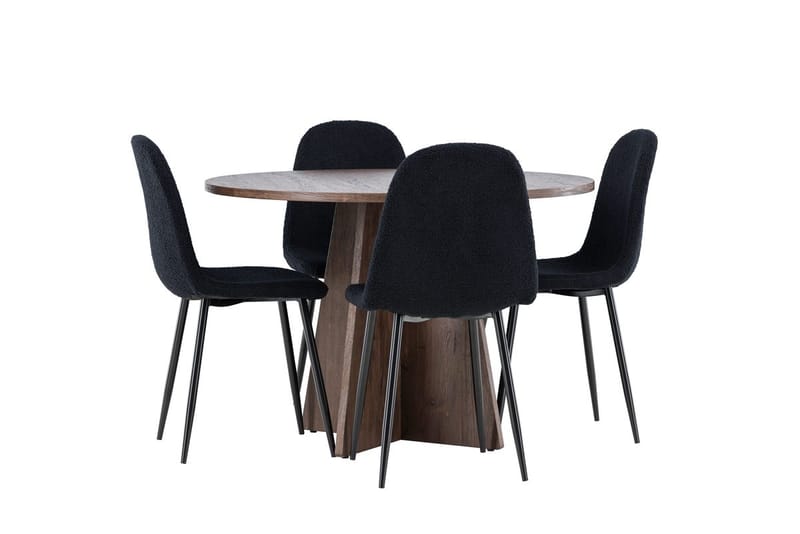 Bootcut Runt Litet Matbord 110 cm med 4 Polar Matstol - Möbler - Bord & matgrupp - Matgrupp