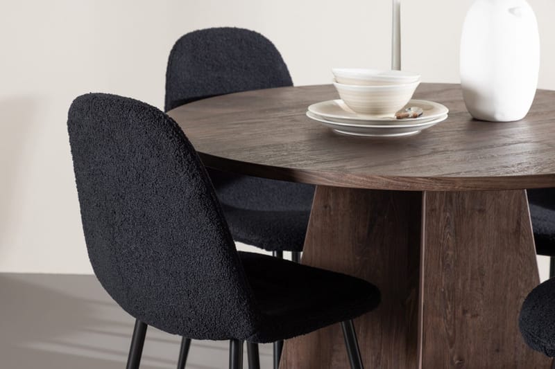 Bootcut Runt Litet Matbord 110 cm med 4 Polar Matstol - Möbler - Bord & matgrupp - Matgrupp