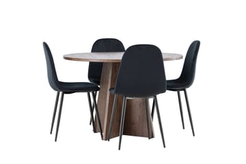 Bootcut Runt Litet Matbord 110 cm med 4 Polar Köksstol - Möbler - Bord & matgrupp - Matgrupp