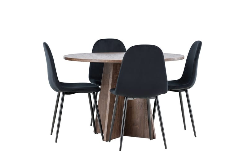 Bootcut Runt Litet Matbord 110 cm med 4 Polar Köksstol - Möbler - Bord & matgrupp - Matgrupp