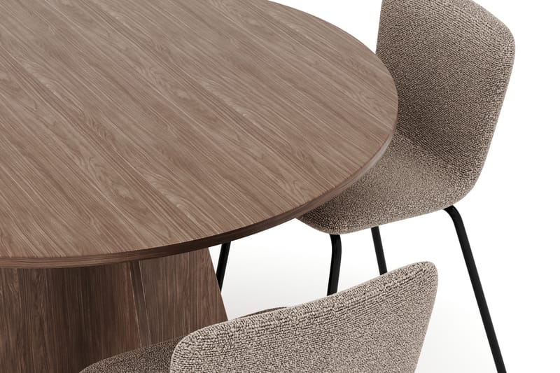 Bootcut Runt Litet Matbord Valnöt 110 cm med 4 Katy Matstolar - Möbler - Bord & matgrupp - Matgrupp