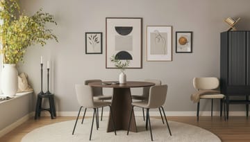 Bootcut Runt Litet Matbord Valnöt 110 cm med 4 Katy Matstolar - Möbler - Bord & matgrupp - Matgrupp