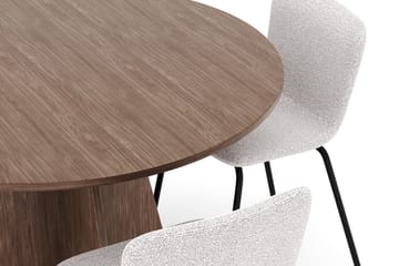 Bootcut Runt Litet Matbord Valnöt 110 cm med 4 Katy Matstolar - Möbler - Bord & matgrupp - Matgrupp