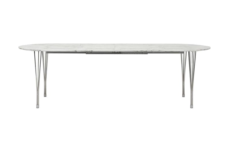 Bord Sterling Förlängningsbart 160 cm Ovalt - Marmor|Krom - Matbord & köksbord - Marmorbord