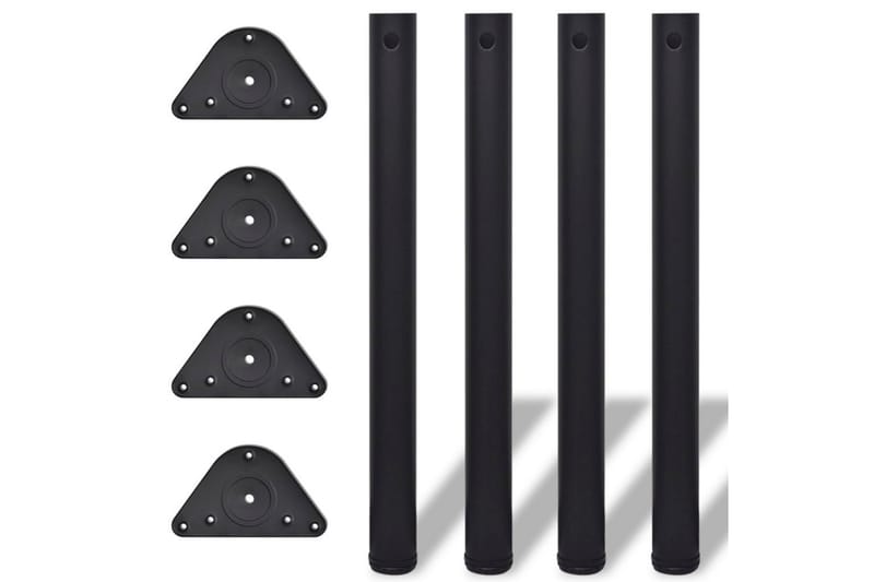 4 Justerbara raka bordsben i svart 710 mm - Svart - Möbelben - Bordsben