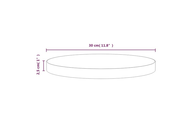 Bordsskiva vit 30x2,5 cm massiv furu - Vit - Bordsskiva - Illäggsskiva