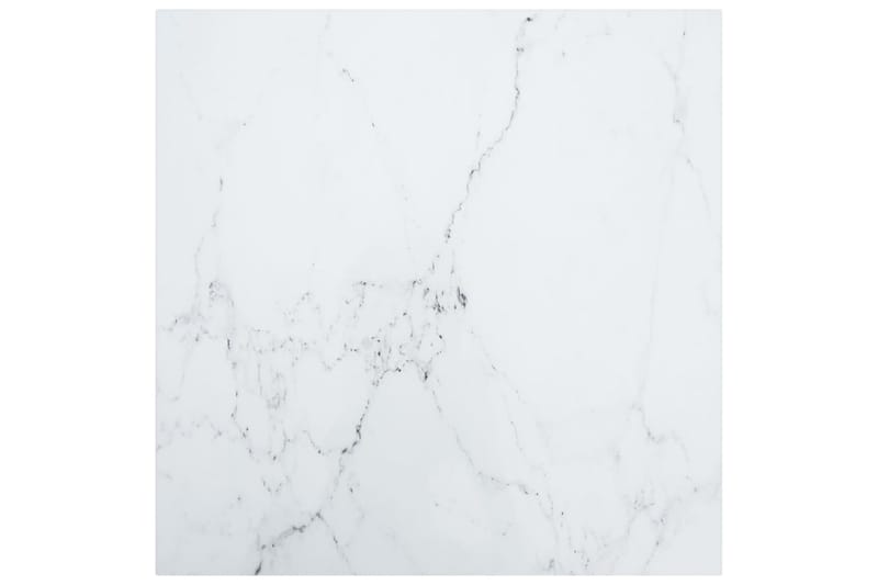 Bordsskiva vit 70x70 cm 6 mm härdat glas med marmortextur - Vit - Illäggsskiva - Bordsskiva