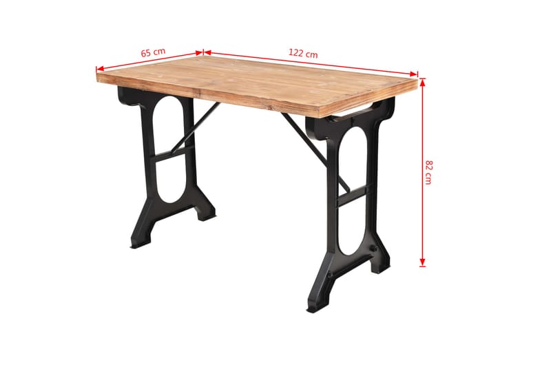 Matbord bordsskiva i massiv granträ 122x65x82 cm - Brun - Illäggsskiva - Bordsskiva