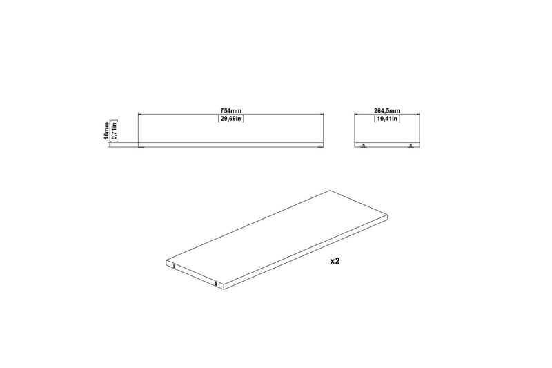 Trysil Hyllplan 75,4x26,45 cm - Vit - Möbler - Bord & matgrupp - Bordstillbehör - Illäggsskiva