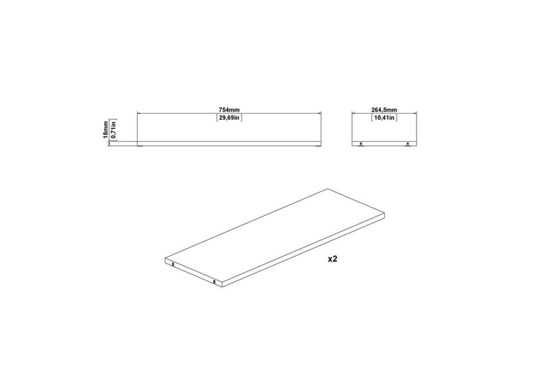 Trysil Hyllplan 75,4x26,45 cm - Vit - Förvaring - Hylla - Vägghylla