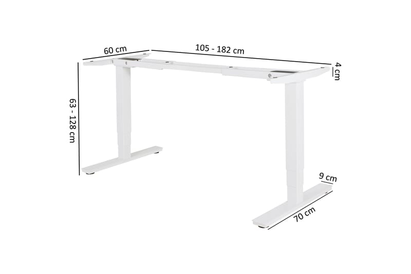 Skrivbordsunderreden Ozbay 182 cm - Vit - Möbler - Bord & matgrupp - Bordstillbehör - Underrede bord