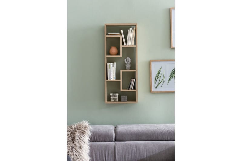 Vägghylla Wohnling melaminbelagd MDF, förvaringshylla, modern stil Sonoma - Sonoma - Förvaring - Hylla - Bokhylla