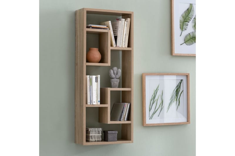 Vägghylla Wohnling melaminbelagd MDF, förvaringshylla, modern stil Sonoma - Sonoma - Möbler - Bord & matgrupp - Bordstillbehör - Illäggsskiva