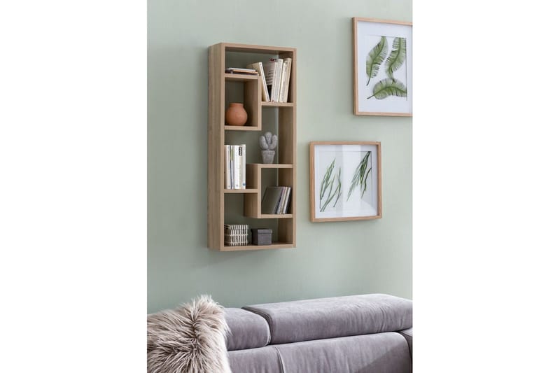 Vägghylla Wohnling melaminbelagd MDF, förvaringshylla, modern stil Sonoma - Sonoma - Förvaring - Hylla - Bokhylla