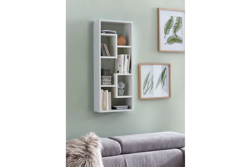 Vägghylla Wohnling melaminbelagd MDF, förvaringshylla, modern stil Vit - Vit - Förvaring - Hylla - Bokhylla