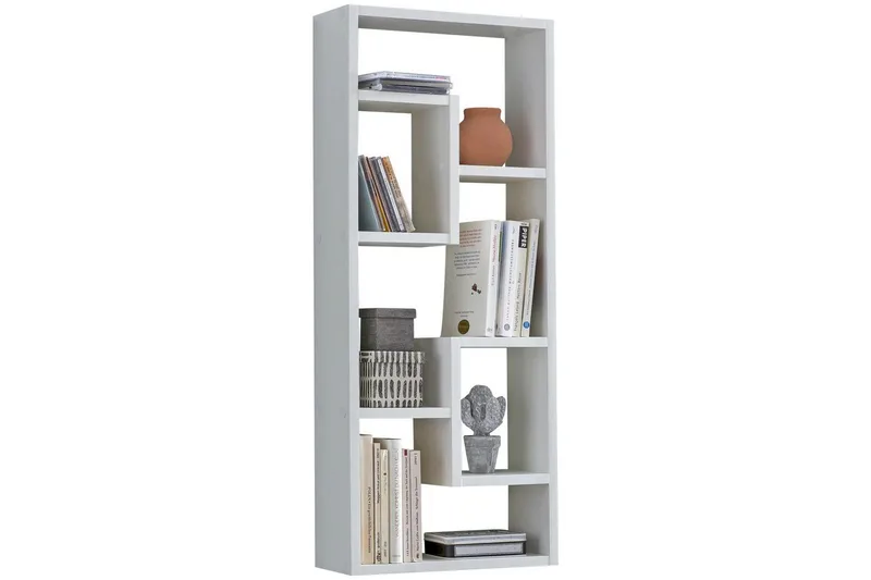 Vägghylla Wohnling melaminbelagd MDF, förvaringshylla, modern stil Vit, Vit