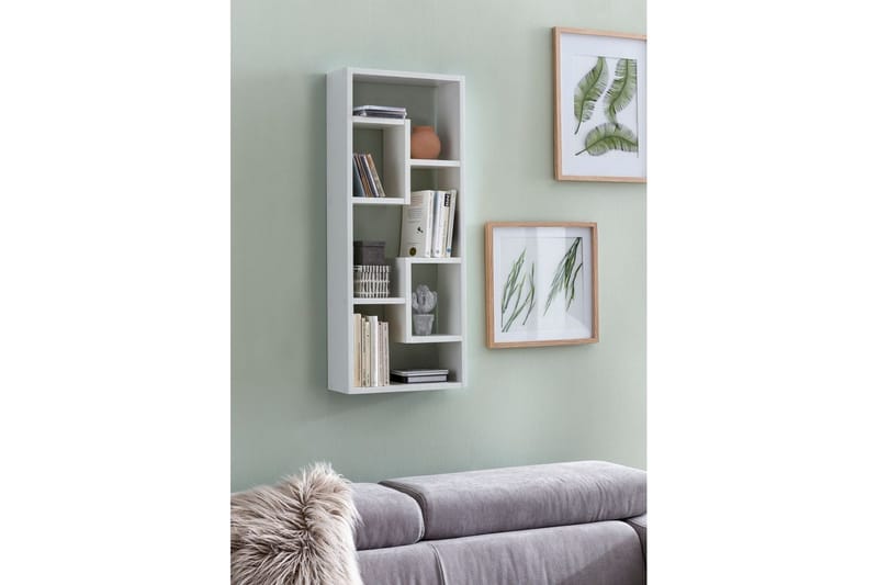 Vägghylla Wohnling melaminbelagd MDF, förvaringshylla, modern stil Vit - Vit - Möbler - Bord & matgrupp - Bordstillbehör - Illäggsskiva
