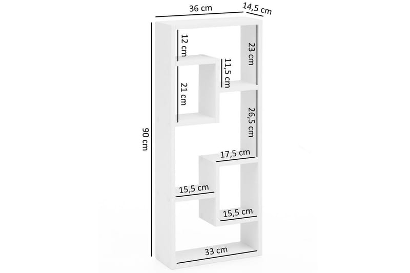 Vägghylla Wohnling melaminbelagd MDF, förvaringshylla, modern stil Vit - Vit - Möbler - Bord & matgrupp - Bordstillbehör - Illäggsskiva