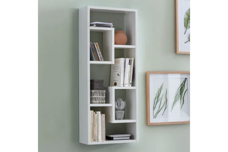 Vägghylla Wohnling melaminbelagd MDF, förvaringshylla, modern stil Vit - Vit - Förvaring - Hylla - Bokhylla