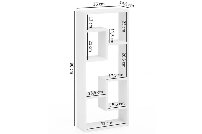 Vägghylla Wohnling melaminbelagd MDF, förvaringshylla, modern stil Vit - Vit - Förvaring - Hylla - Bokhylla