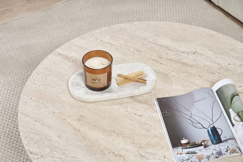 Boro Soffbord 90x40x90 cm - Travertine och Walnut - Möbler - Bord & matgrupp - Soffbord