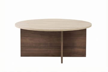 Boro Soffbord 90x40x90 cm - Travertine och Walnut - Möbler - Bord & matgrupp - Soffbord