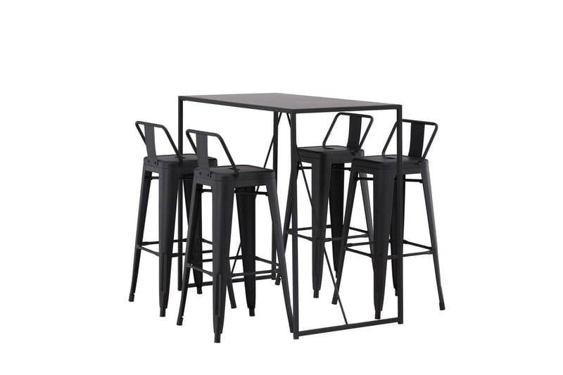 Brea Barbord 60x120 cm med 4 Tempe Stolar - Svart - Möbler - Bord & matgrupp - Barbord & ståbord