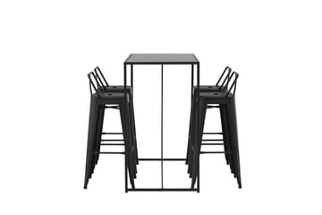 Brea Barbord 60x120 cm med 4 Tempe Stolar - Svart - Möbler - Bord & matgrupp - Barbord & ståbord