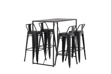Brea Barbord 60x120 cm med 4 Tempe Stolar - Svart - Möbler - Bord & matgrupp - Barbord & ståbord