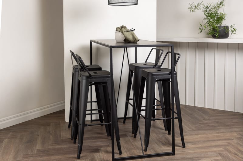 Brea Barbord 60x120 cm med 4 Tempe Stolar - Svart - Möbler - Bord & matgrupp - Barbord & ståbord
