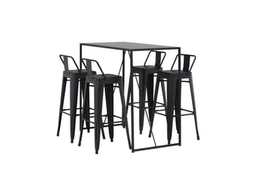Brea Barbord 60x120 cm med 4 Tempe Stolar - Svart - Möbler - Bord & matgrupp - Barbord & ståbord