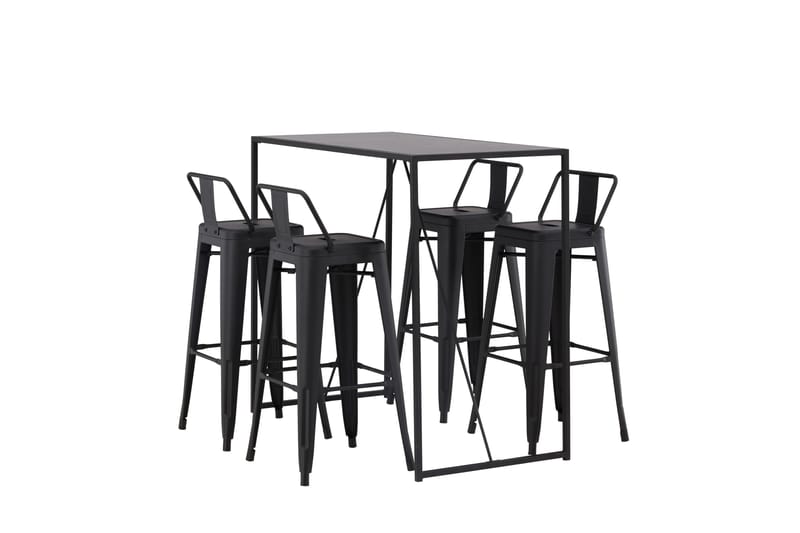 Brea Barbord 60x120 cm med 4 Tempe Stolar - Svart - Möbler - Bord & matgrupp - Barbord & ståbord