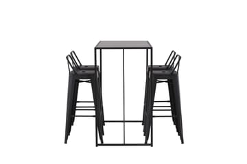 Brea Barbord 60x120 cm med 4 Tempe Stolar - Svart - Möbler - Bord & matgrupp - Barbord & ståbord