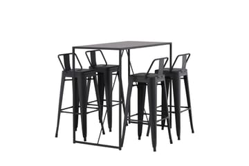 Brea Barbord 60x120 cm med 4 Tempe Stolar - Svart - Möbler - Bord & matgrupp - Barbord & ståbord