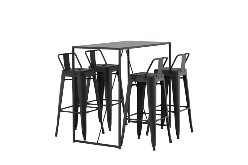 Brea Barbord 60x120 cm med 4 Tempe Stolar - Svart - Möbler - Bord & matgrupp - Barbord & ståbord