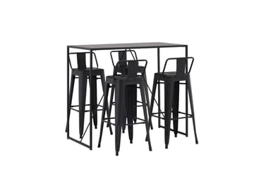 Brea Barbord 60x120 cm med 4 Tempe Stolar - Svart - Möbler - Bord & matgrupp - Barbord & ståbord