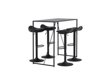 Brea Matgrupp 120 cm Rektangulär med 4 Adesto stolar - Svart - Möbler - Bord & matgrupp - Matgrupp